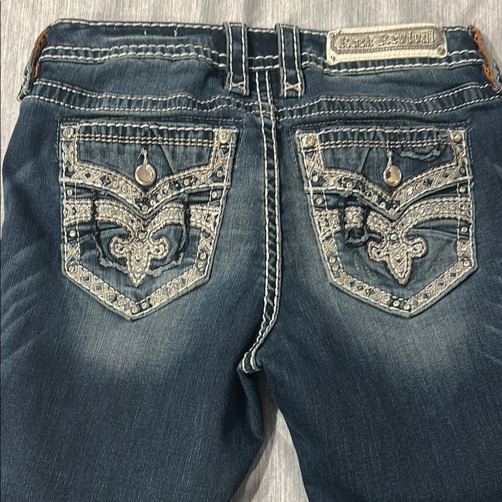 Grace in LA Dark Blue Embellished Jeans
